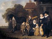 Jacob van Loo The Meebeeck Cruywagen family near the gate of their country home on the Uitweg near Amsterdam. oil painting on canvas